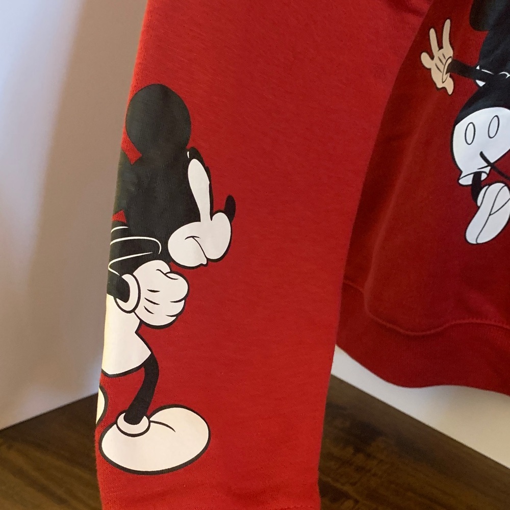 Disney Women’s Red Crewneck Mickey Mouse Sweatshirt - Picture 2 of 5